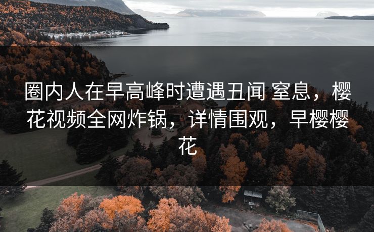 圈内人在早高峰时遭遇丑闻 窒息，樱花视频全网炸锅，详情围观，早樱樱花